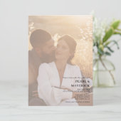 シンプル2枚エレガントの写真シックな白黒結婚ズ 招待状 (スタンド正面)