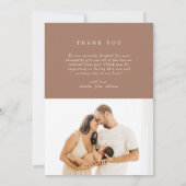 シンプル2枚エレガントの写真新生児 案内状 (裏面)