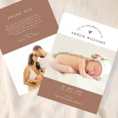 シンプル2枚エレガントの写真新生児 案内状