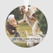 シンプル2枚カスタム写真メリークリスマス オーナメント (裏面)