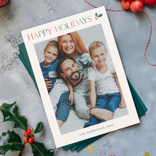 シンプル2枚フォトハカラフルピー シーズンカード