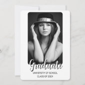 シンプル2枚フォト卒業招待状 招待状 (正面)