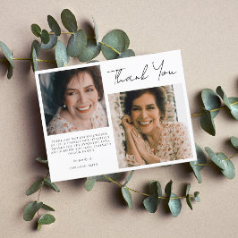 シンプル2枚フォト悔やみや弔慰葬儀 ポストカード