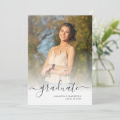 シンプル2枚モダン写真卒業2025 案内状 (スタンド正面)