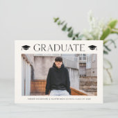 シンプル2枚写真 卒業 招待状 (スタンド正面)