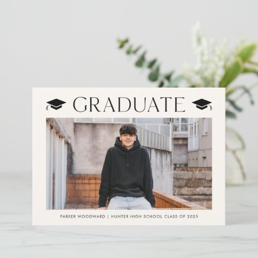 シンプル2枚写真 卒業 招待状 (スタンド正面)