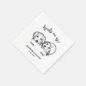 シンプル2犬顔愛玩飲料私たち結婚の スタンダードカクテルナプキン (角)