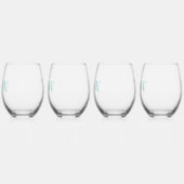 シンプル2結婚イニシャルモンVS DIYカラー ステムなしワイングラス (左)