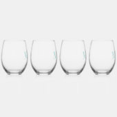 シンプル2結婚イニシャルモンVS DIYカラー ステムなしワイングラス (右)