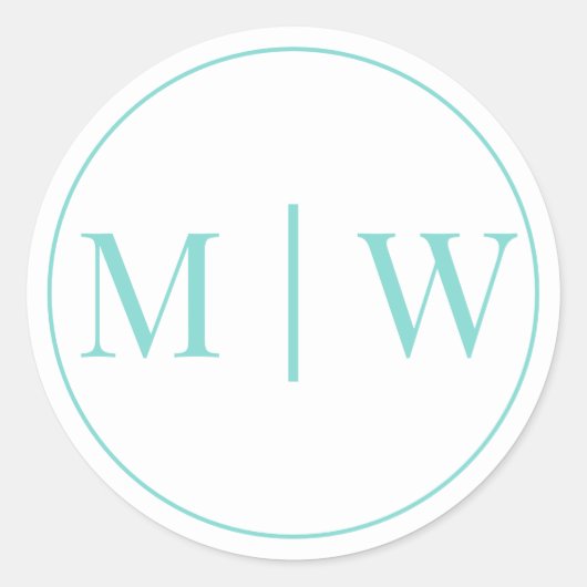 シンプル2結婚イニシャルモンVS DIYカラー ラウンドシール (正面)