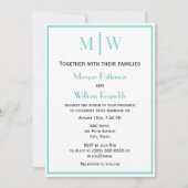 シンプル2結婚イニシャルモンVS DIYカラー 招待状 (正面)