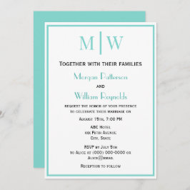 シンプル2結婚イニシャルモンVS DIYカラー 招待状