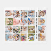 シンプル20カスタム枚コラージュ誕生日 フリースブランケット (正面(横))