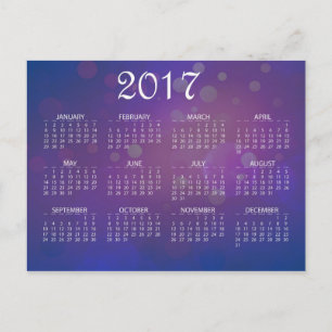 シンプル2017年カラフル年末年始カレンダー シーズンポストカード