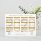 シンプル2020年カレンダー会社ロゴ新年金ゴールド シーズンカード (スタンド正面)