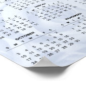 シンプル2021年カレンダーの白フローラ |ポスター ポスター (角)