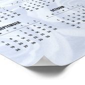 シンプル2021年カレンダーの白フローラ |ポスター ポスター (角)