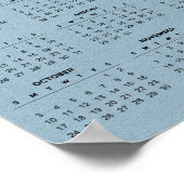 シンプル2021年カレンダーの青い紙 |ポスター ポスター (角)