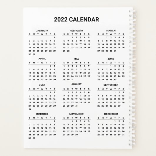 シンプル2022年エレガント予定表 | Planner プランナー手帳 (裏面)