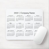シンプル2022年カレンダー(会社名が白) マウスパッド (マウス)