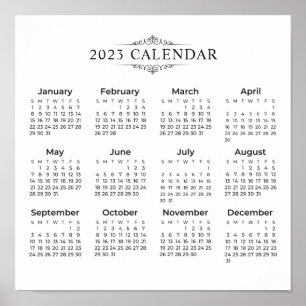 シンプル2023年エレガント予定表  ポスター