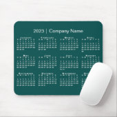シンプル2023年カレンダー会社名Blue-Green マウスパッド (マウス)