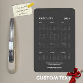 シンプル2024はっきりしたダークグレーカレンダー マグネット