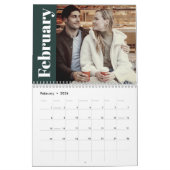 シンプル2024ファミモダンリのフォトグカスタムリーン カレンダー (2月 2026)