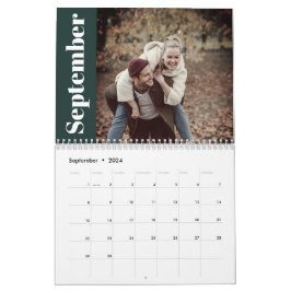 シンプル2024ファミモダンリのフォトグカスタムリーン カレンダー