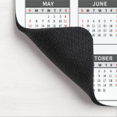 シンプル2024年のカレンダー（グレーと白） マウスパッド (コーナー)