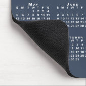 シンプル2024年カレンダー会社名Navy Blue マウスパッド (コーナー)