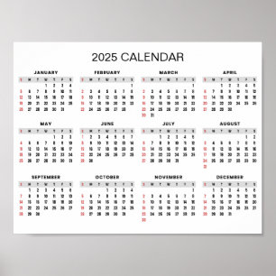 シンプル2025年エレガント予定表   ポスター