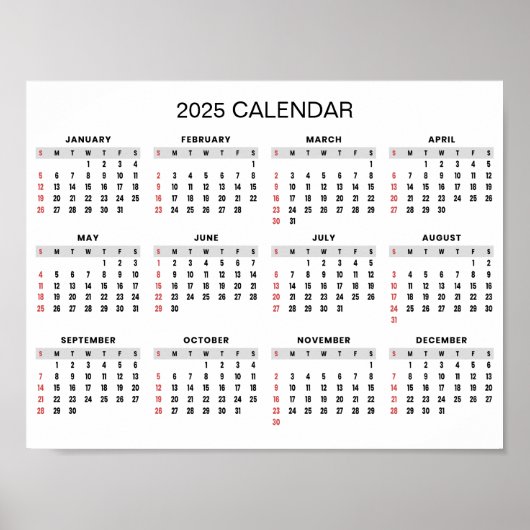 シンプル2025年エレガント予定表 | ポスター (正面)