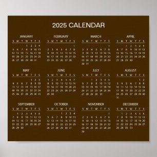 シンプル2025年エレガント予定表   ポスター