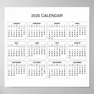 シンプル2025年エレガント予定表   ポスター