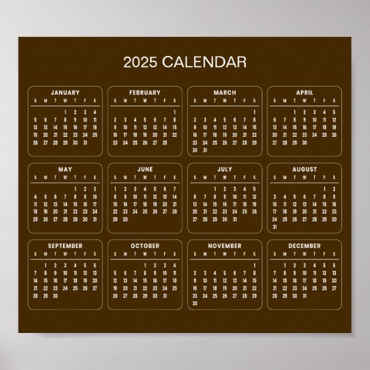 シンプル2025年エレガント予定表 | ポスター (正面)