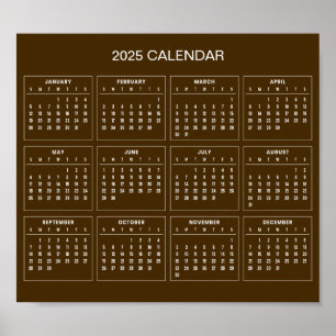 シンプル2025年エレガント予定表   ポスター