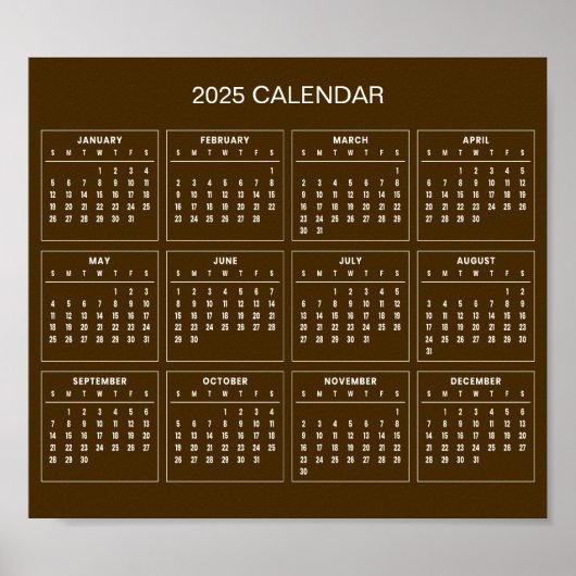 シンプル2025年エレガント予定表 | ポスター (正面)