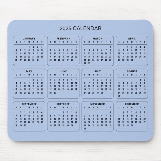 シンプル2025年エレガント予定表 | マウスパッド (正面)