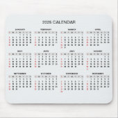 シンプル2025年エレガント予定表 | マウスパッド (正面)
