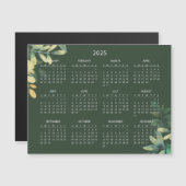 シンプル2025年エレガント予定表 | マグネットカード (正面/裏面)