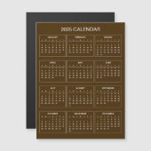 シンプル2025年エレガント予定表 | マグネットカード (正面/裏面)
