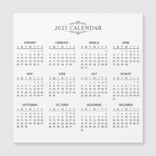 シンプル2025年エレガント予定表   マグネットカード