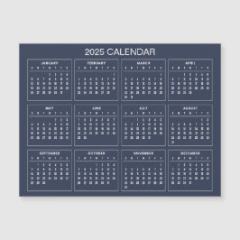 シンプル2025年エレガント予定表 | マグネットカード