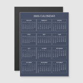 シンプル2025年エレガント予定表 | マグネットカード (正面/裏面)