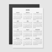 シンプル2025年エレガント予定表 | マグネットカード (正面/裏面)