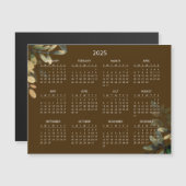 シンプル2025年エレガント予定表 | マグネットカード (正面/裏面)