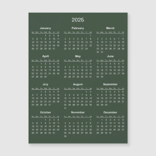 シンプル2025年エレガント予定表 マグネットカード