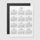 シンプル2025年エレガント予定表 | マグネットカード (正面/裏面)
