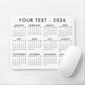 シンプル2026カレンダーカスタムの色 マウスパッド (マウス)